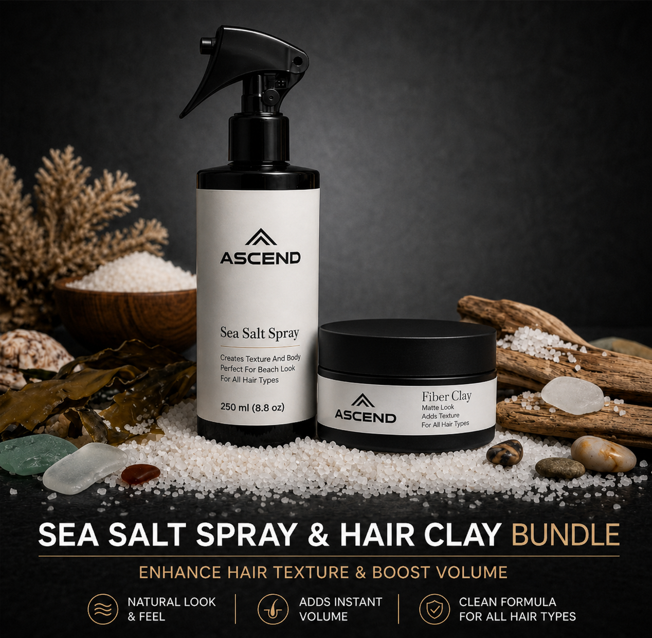 Hair Styling Bundle - Sea Salt Spray & Hair Clay